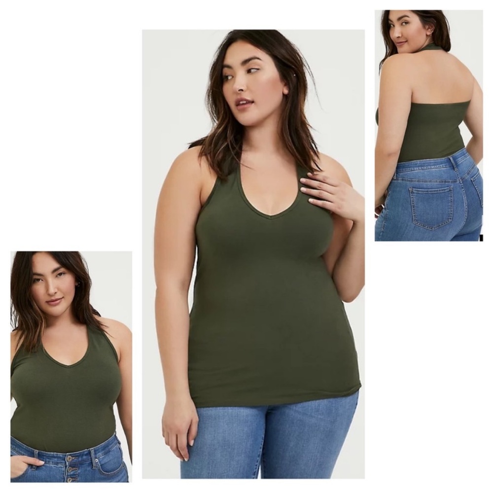 Torrid Olive Green Foxy Halter Top
